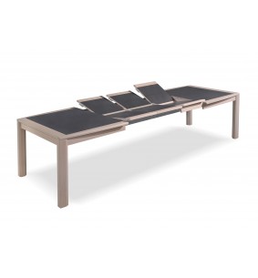 MILE - Table tonneau 180 cm x 106 cm + 3 allonges centrales papillon de 45 cm  2