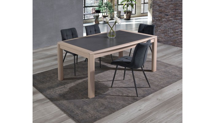 MILE - Table tonneau 180 cm x 106 cm + 3 allonges centrales papillon de 45 cm 