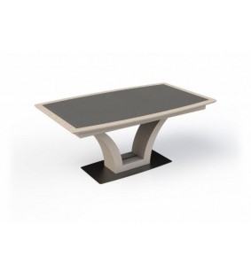 MILE - Table tonneau 180 cm x 105 cm + 1 allonge centrale papillon de 60 cm 