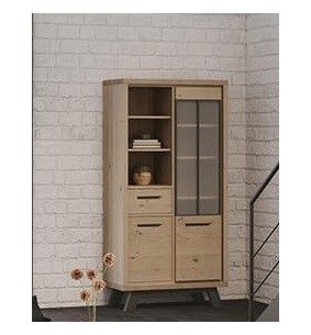 HARRY - Vitrine 3 portes 1 tiroir 1 niche 