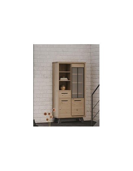 HARRY - Vitrine 3 portes 1 tiroir 1 niche 