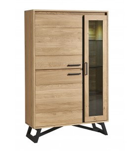 TOUAREG - Vitrine 1 porte verre 2 portes bois 