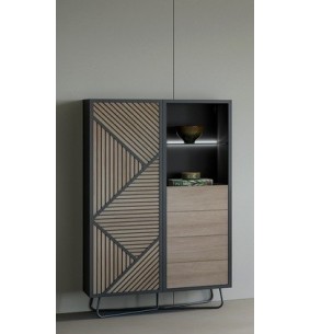 SEIDE - Vitrine 1 Porte 4 Tiroirs 1 Niche 
