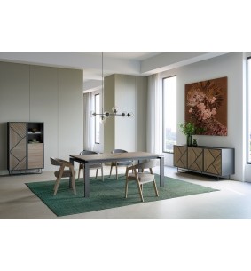 SEIDE - Vitrine 1 Porte 4 Tiroirs 1 Niche  2
