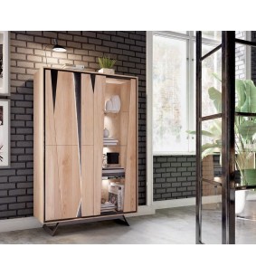 CUTTING - Vitrine 3 portes avec éclairage 