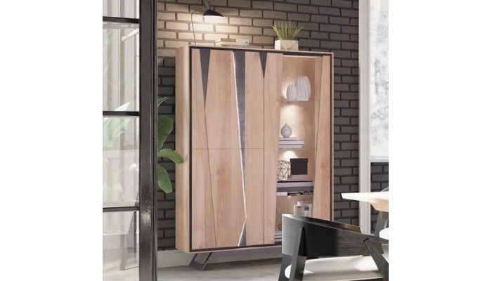CUTTING - Vitrine 3 portes avec éclairage 