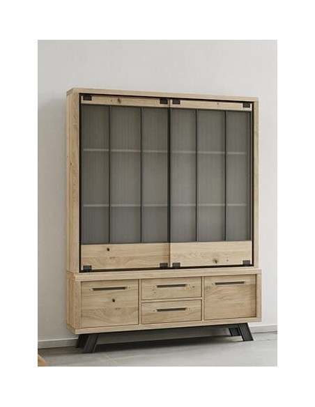 HARRY - Vaisselier 150 cm 2 portes coulissantes 