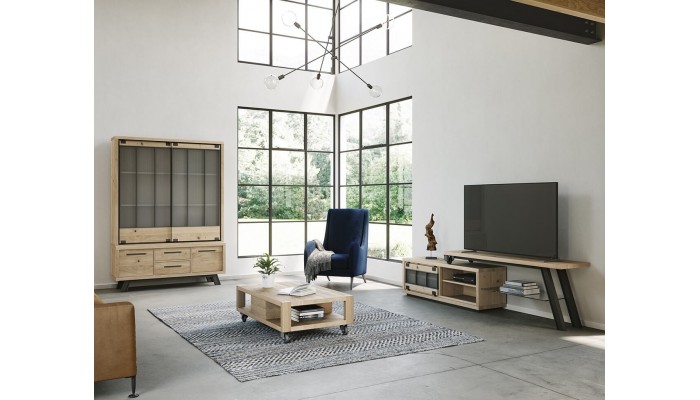 HARRY - Vaisselier 150 cm 2 portes coulissantes 