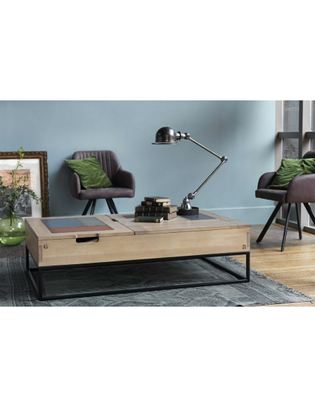 Table basse relevable avec dessus métal PASTEL