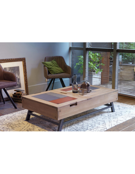 Table basse relevable ouverture à droite PASTEL