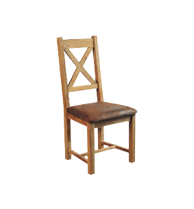 Chaise en chêne massif et tissus