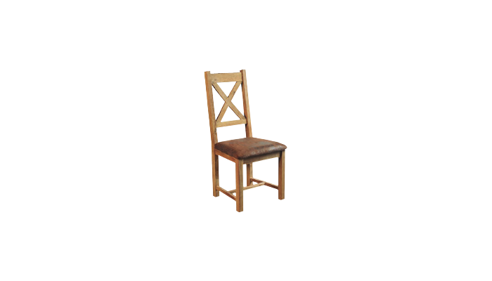 Chaise en chêne massif et tissus