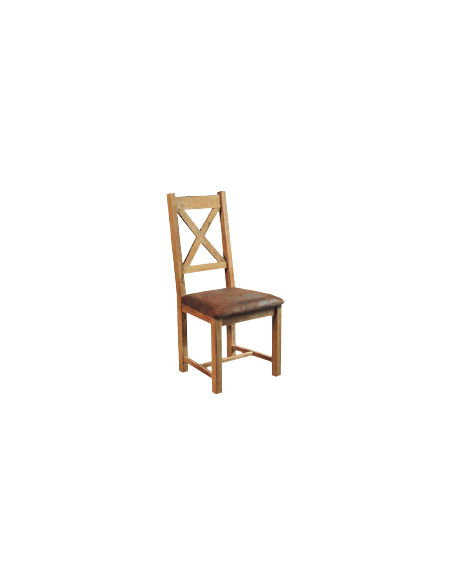 Chaise en chêne massif et tissus