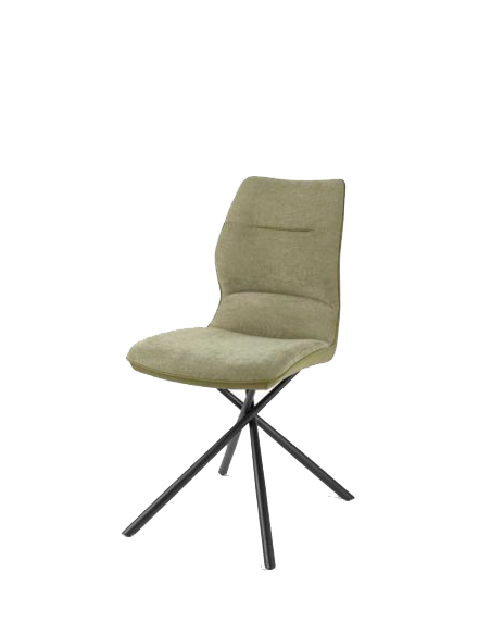 WISH - Chaise en tissu et simili cuir avec pieds en métal noir 6 coloris