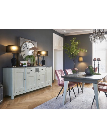 RAFFINE - Chaise tissu pied métal