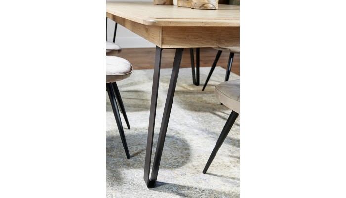 RAFFINE - Table pieds en métal 2 allonges de 46...