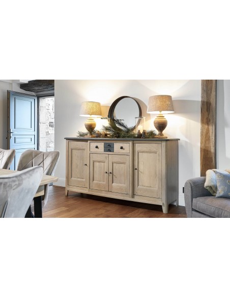 RAFFINE - Buffet enfilade 4 portes 1 tiroir moyen modèle existe en 3 finitions