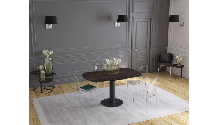 UNA - Table de repas extensible deux allonges...