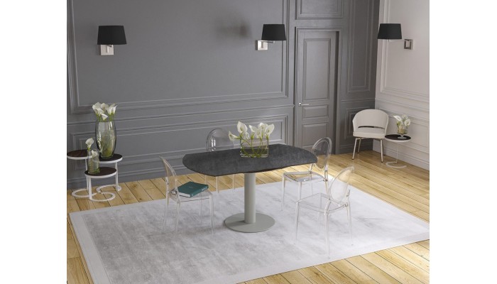 UNA - Table de repas extensible deux allonges...
