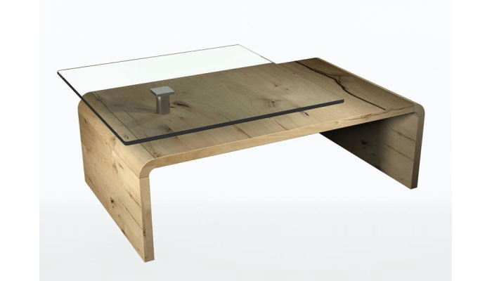 TREVISE - Table basse avec 1 plateau en verre
