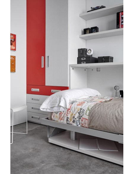 SOON - Ensemble armoire et lit rabattable couchage 190x90 cm
