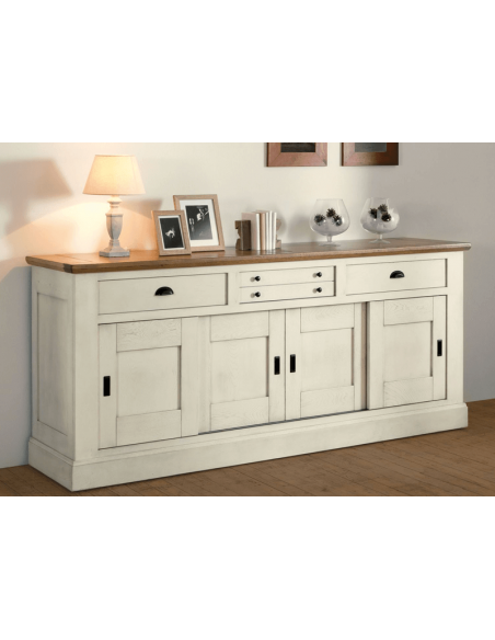 CANTIQUE - Enfilade 4 portes coulissantes 3 tiroirs